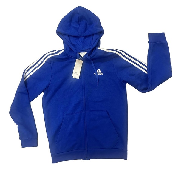 NWT Adidas Full-Zip 3-Stripe Hoodie Jacket Med Athletic Activewear Sport MSRP$60 - Picture 1 of 4